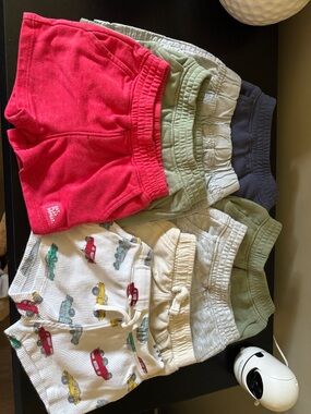 Garanimals Toddler Shorts Set - Red, Green, Navy, Cream, White with Car Print